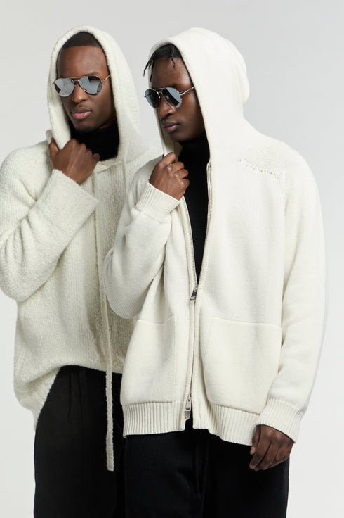 Ivory Cashmere Hoodie